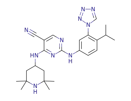 2-(4-isopropyl-3-(1H-tetrazol-1-yl)phenylamino)-4-(2,2,6,6-tetramethylpiperidin-4-ylamino)pyrimidine-5-carbonitrile