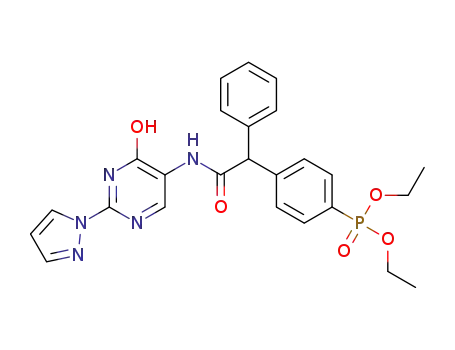 diethyl 4-(2-(4-hydroxy-2-(1H-pyrazol-1-yl)pyrimidine-5-ylamino)-2-oxo-1-phenylethyl)phenylphosphonate