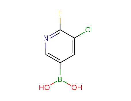 Molecular Structure of 1366482-32-7 (5-chloro-6-fluoropyridin-3-ylboronic acid)
