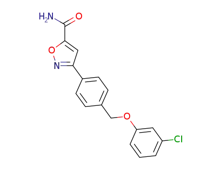 Molecular Structure of 1613165-96-0 (3-[4-(3-chlorophenoxymethyl)phenyl]isoxazole-5-carboxylic acid amide)