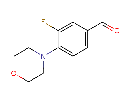 Molecular Structure of 495404-90-5 (3-FLUORO-4-(N-MORPHOLINO)-BENZALDEHYDE)