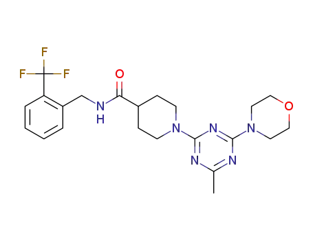 1-[4-methyl-6-(morpholino)-1,3,5-triazin-2-yl]-N-{[2-(trifluoromethyl)phenyl]methyl}-4-piperidinecarboxamide