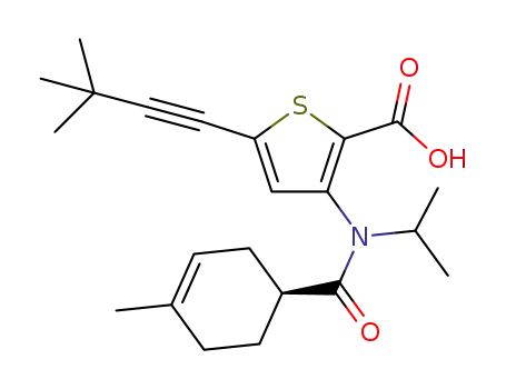 (S)-5-(3,3-dimethylbut-1-ynyl)-3-(N-isopropyl-4-methylcyclohex-3-enecarboxamido)thiophene-2-carboxylic acid