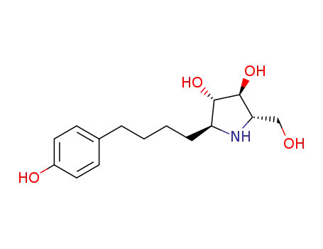 Molecular Structure of 1618658-06-2 (1-{4-(4-hydroxyphenyl)butyl}-L-arabinoiminofuranose)