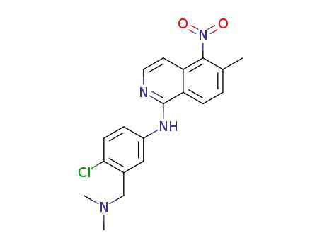 Molecular Structure of 1446113-42-3 (N-(4-chloro-3-((dimethylamino)methyl)phenyl)-6-methyl-5-nitroisoquinolin-1-amine)