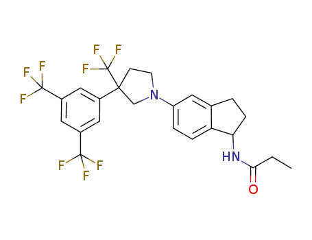 N-(5-{3-[3,5-bis(trifluoromethyl)phenyl]-3-(trifluoromethyl)pyrrolidin-1-yl}-2,3-dihydro-1H-inden-1-yl)propanamide
