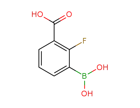 Molecular Structure of 1072952-09-0 (3-Carboxy-2-fluorophenylboronic acid)