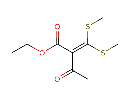 Molecular Structure of 54893-95-7 (Butanoic acid, 2-[bis(methylthio)methylene]-3-oxo-, ethyl ester)