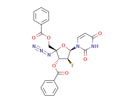 Molecular Structure of 1145869-37-9 (1-(4'-azido-2'-deoxy-3',5'-O-dibenzoyl-2'-fluoro-β-D-arabinofuranosyl)uracil)
