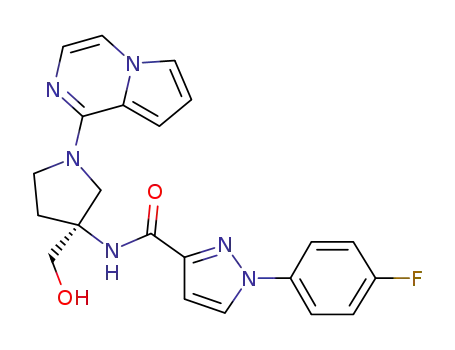 1-(4-fluorophenyl)-N-[(3S)-3-(hydroxymethyl)-1-pyrrolo[1,2-a]pyrazin-1-yl-pyrrolidin-3-yl]pyrazole-3-carboxamide