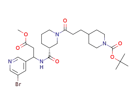 tert-butyl 4-{3-[(3R)-3-{[1-(5-bromopyridin-3-yl)-3-methoxy-3-oxopropyl]carbamoyl}piperidin-1-yl]-3-oxopropyl}piperidine-1-carboxylate
