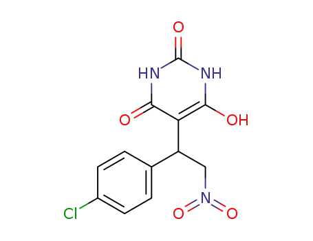 Molecular Structure of 446839-07-2 (5-(1-(4-chlorophenyl)-2-nitroethyl)-6-hydroxypyrimidine-2,4(1H,3H)-dione)