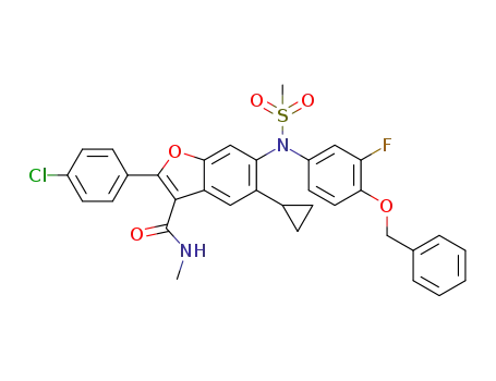 6-{N-[4-(benzyloxy)-3-fluorophenyl]methanesulfonamido}-2-(4-chlorophenyl)-5-cyclopropyl-N-methyl-1-benzofuran-3-carboxamide