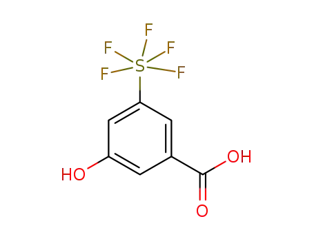 Molecular Structure of 1180672-84-7 (3-hydroxy-5-(pentafluoro-λ<sup>6</sup>-sulphanyl)benzoic acid)