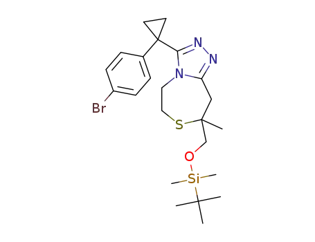 3-[1-(4-bromophenyl)cyclopropyl]-8-({[tert-butyl(dimethyl)silyl]oxy}methyl)-8-methyl-5,6,8,9-tetrahydro[1,2,4]triazolo[4,3-d][1,4]thiazepine