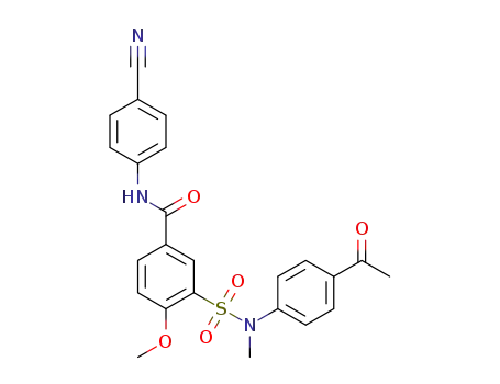 Molecular Structure of 1586823-22-4 (3-(N-(4-acetylphenyl)-N-methylsulfamoyl)-N-(4-cyanophenyl)-4-methoxybenzamide)