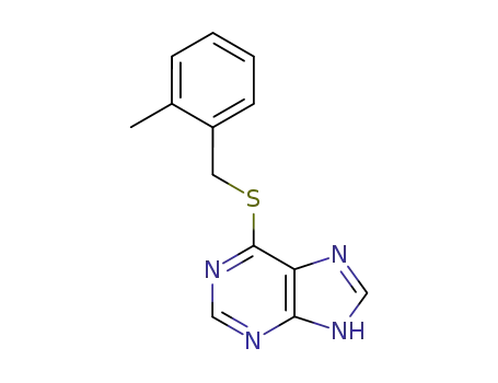 Molecular Structure of 5069-73-8 (1H-Purine, 6-[[(2-methylphenyl)methyl]thio]-)