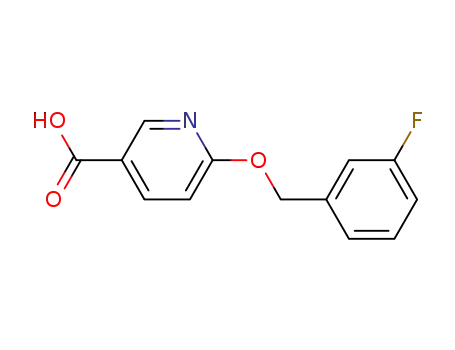 Molecular Structure of 579491-62-6 (3-Pyridinecarboxylic acid, 6-[(3-fluorophenyl)methoxy]-)