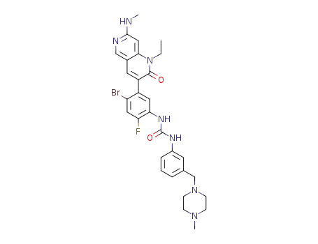 1-(4-bromo-5-(1-ethyl-7-(methylamino)-2-oxo-1,2-dihydro-1,6-naphthyridin-3-yl)-2-fluorophenyl)-3-(3-((4-methylpiperazin-1-yl)methyl)phenyl)urea