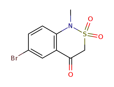 Molecular Structure of 13568-96-2 (6-bromo-1-methyl-2,2-dioxo-2,3-dihydro-1H-2λ(6)-benzo[c][1,2]thiazin-4-one)