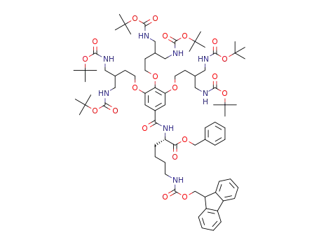 N-[3,4,5-tris[3-{1,3-(N,N'-tert-butoxycarbonyl)diaminopropyl}-1-propanoxyl]benzoyl]-L-lysine benzyl ester