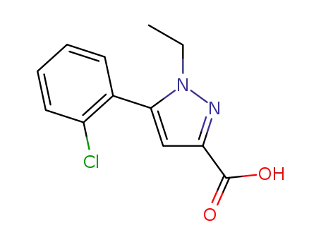 Molecular Structure of 1350825-09-0 (5-(2-chlorophenyl)-1-ethyl-1H-pyrazole-3-carboxylic acid)