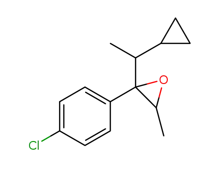 Molecular Structure of 1615196-91-2 (2-(4-chlorophenyl)-2-(1-cyclopropylethyl)-3-methyloxirane)