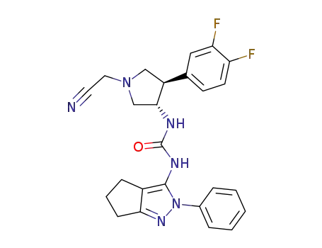 1-((3S,4R)-1-(cyanomethyl)-4-(3,4-difluorophenyl)pyrrolidin-3-yl)-3-(2-phenyl-2,4,5,6-tetrahydrocyclopenta[c]pyrazol-3-yl)urea