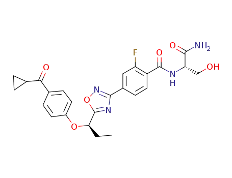 N-[(1S)-2-amino-1-(hydroxymethyl)-2-oxoethyl]-4-(5-{(1R)-1-[4-(cyclopropylcarbonyl)phenoxy]propyl}-1,2,4-oxadiazol-3-yl)-2-fluorobenzamide