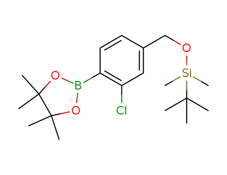 tert-butyl((3-chloro-4-(4,4,5,5-tetramethyl-1,3,2-dioxaborolan-2-yl)benzyl)oxy)dimethylsilane