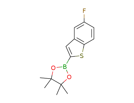 Molecular Structure of 958451-93-9 (5-FLUORO-2-(4,4,5,5-TETRAMETHYL-1,3,2-DIOXABOROLAN-2-YL)-BENZO[B]THIOPHENE)