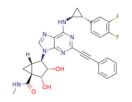 (1S,2R,3S,4R,5S)-4-(6-(((1S,2R)-2-(3,4-difluorophenyl)cyclopropyl)amino)-2-(phenylethynyl)-9H-purin-9-yl)-2,3-dihydroxy-N-methylbicyclo[3.1.0]hexane-1-carboxamide