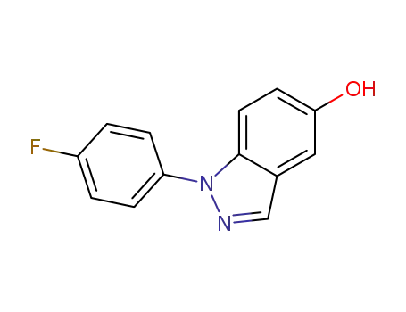 Molecular Structure of 1034156-20-1 (1-(4-fluorophenyl)-1H-indazol-5-ol)