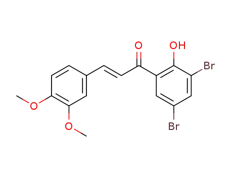 Molecular Structure of 101602-26-0 (2-Propen-1-one,
1-(3,5-dibromo-2-hydroxyphenyl)-3-(3,4-dimethoxyphenyl)-)