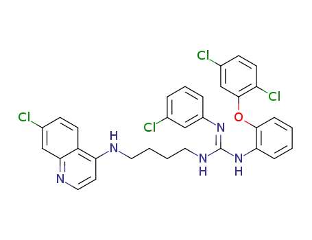 (E)-2-(3-chlorophenyl)-1-(4-(7-chloroquinolin-4-ylamino)butyl)-3-(2-(2,5-dichlorophenoxy)phenyl)guanidine