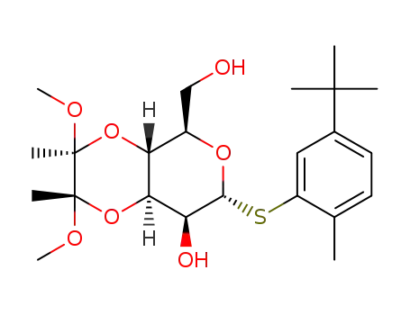 (2-methyl-5-tert-butylphenyl) 3,4-O-(2',3'-dimethoxybutane-2',3'-diyl)-1-thia-α-D-mannopyranoside
