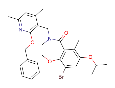 4-((2-(benzyloxy)-4,6-dimethylpyridin-3-yl)methyl)-9-bromo-7-isopropoxy-6-methyl-3,4-dihydrobenzo[f][1,4]oxazepin-5(2H)-one