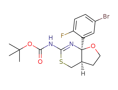 tert-butyl ((4aR,7aR)-7a-(5-bromo-2-fluorophenyl)-4a,5,6,7a-tetrahydro-4H-furo[2,3-d][1,3]thiazin-2-yl)carbamate