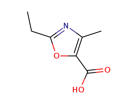 Molecular Structure of 113366-51-1 (5-Oxazolecarboxylicacid,2-ethyl-4-methyl-(9CI))