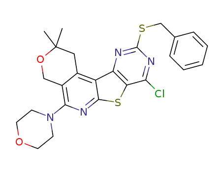 10-benzylsulfanyl-8-chloro-2,2-dimethyl-5-(morpholin-4-yl)-1,4-dihydro-2H-pyrano[4'',3'':4',5']pyrido[3',2':4,5]thieno[3,2-d]pyrimidine