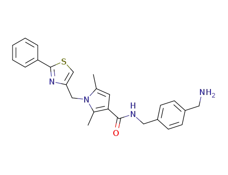 2,5-dimethyl-1-(2-phenylthiazol-4-ylmethyl)-1H-pyrrole-3-carboxylic acid 4-aminomethyl-benzylamide