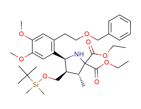 (3R,4R,5S)-diethyl 5-[2-(2-benzyloxyethyl)-4,5-dimethoxyphenyl]-4-(tert-butyldimethylsilyloxymethyl)-3-methylpyrrolidine-2,2-dicarboxylate