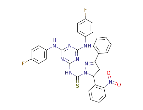 3,5-diphenyl-4,5-dihydro-pyrazole-1-carbothioic acid [4,6-bis-(4-fluoro-phenylamino)-[1,3,5]triazin-2-yl]-amide