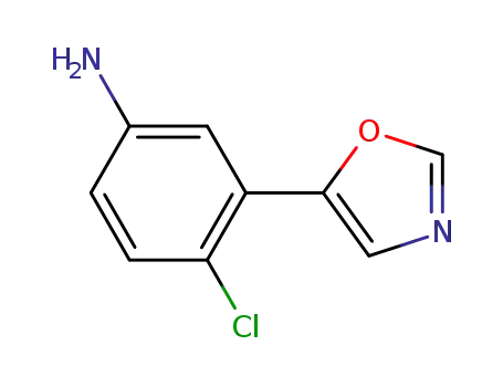 Molecular Structure of 521983-07-3 (4-CHLORO-3-(OXAZOL-5-YL)ANILINE)