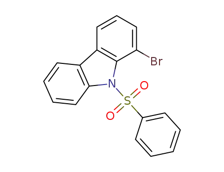 Molecular Structure of 1337956-17-8 (1-bromo-9-(phenylsulfonyl)-9H-carbazole)