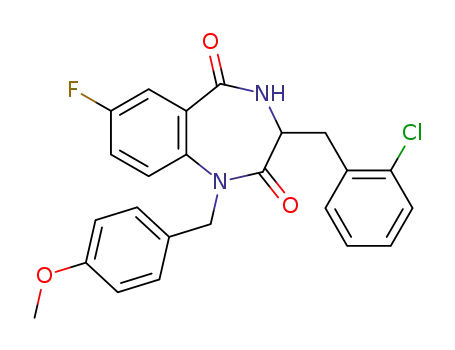 3-(2-chlorobenzyl)-7-fluoro-1-(4-methoxybenzyl)-3,4-dihydro-1H-benzo[e][1,4]diazepine-2,5-dione