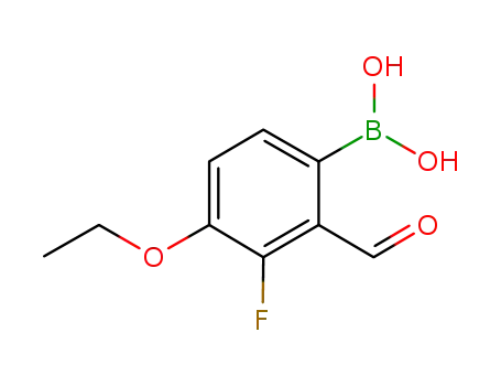 Molecular Structure of 1246404-48-7 ((4-ethoxy-3-fluoro-2-formylphenyl)boronic acid)