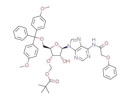 5'-O-(4,4'-dimethoxytrityl)-3'-O-pivaloyloxymethyl-N<SUP>6</SUP>-phenoxyacetyl-adenosine