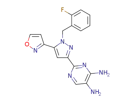 2-(1-(2-fluorobenzyl)-5-(isoxazol-3-yl)-1H-pyrazol-3-yl)pyrimidine-4,5-diamine