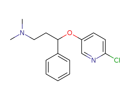 Molecular Structure of 1584114-00-0 (3-((6-chloropyridin-3-yl)oxy)-N,N-dimethyl-3-phenylpropan-1-amine)